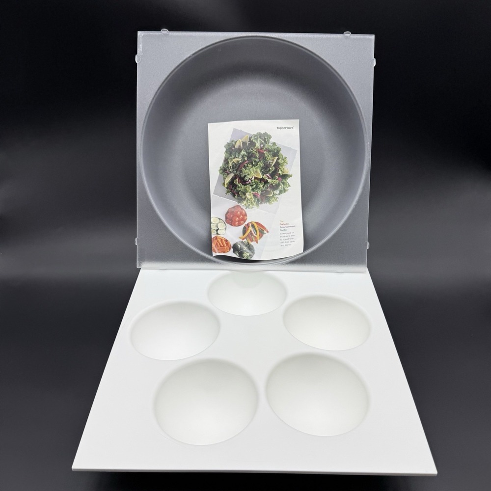 NOS Tupperware Preludio Entertainment Center Divided Serving Tray White 1990s